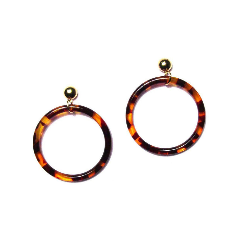 Modern Chic Tortoise Large Hoop Earrings