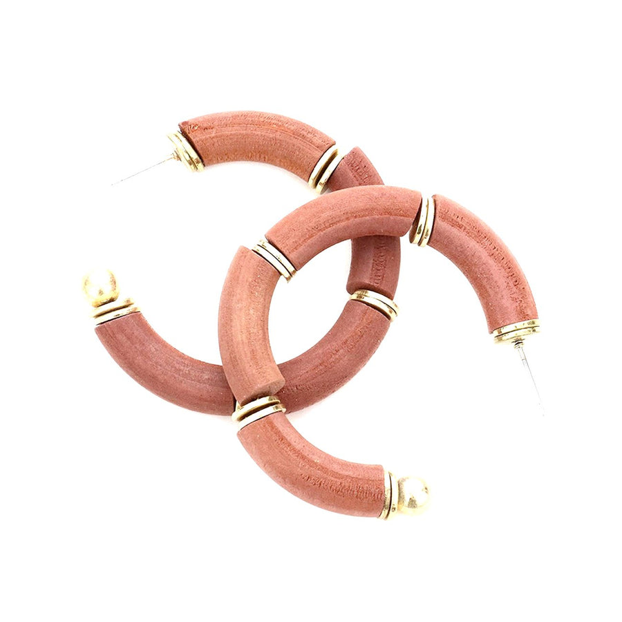 Multi Color Wood Hoop Earrings