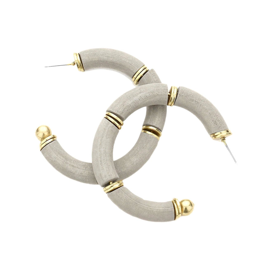 Multi Color Wood Hoop Earrings