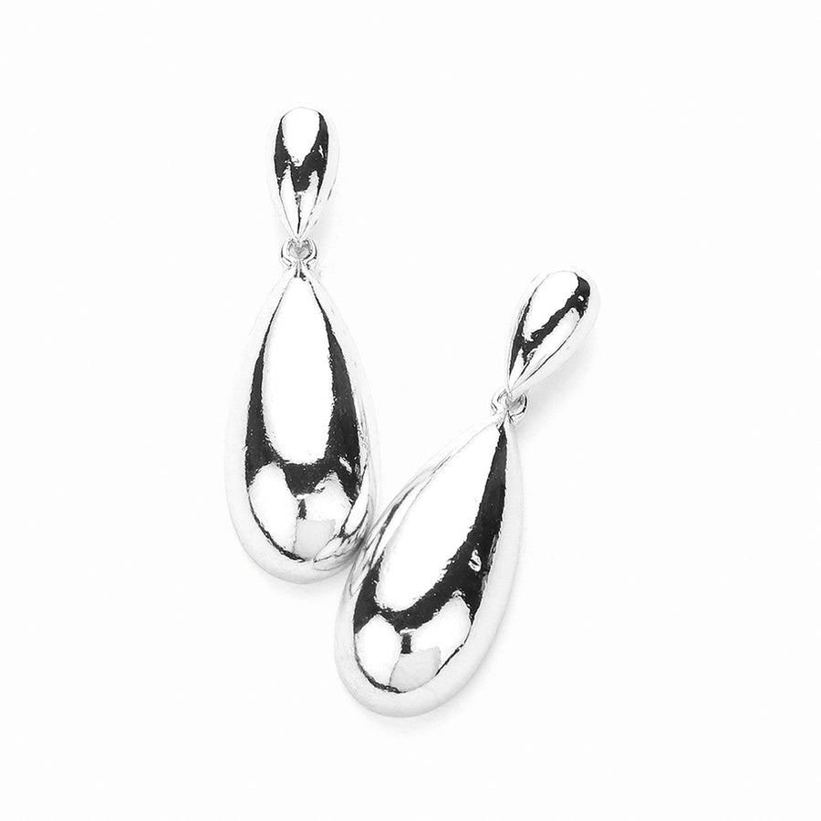 Silver Teardrop Dangle Earrings