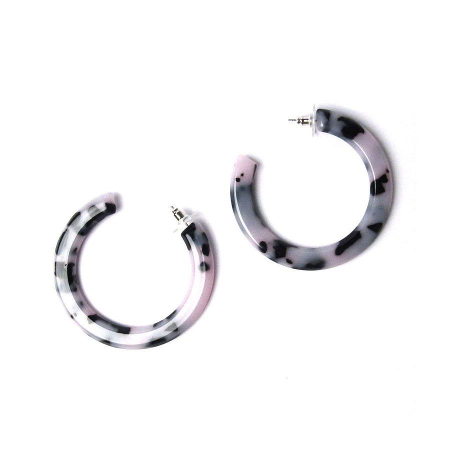 Stunning Jumbo Snow Tortoise Round Hoop Earrings