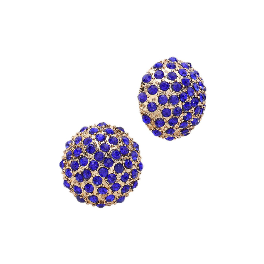 Embellished Multi Color Rhinestone Dome Stud Earrings