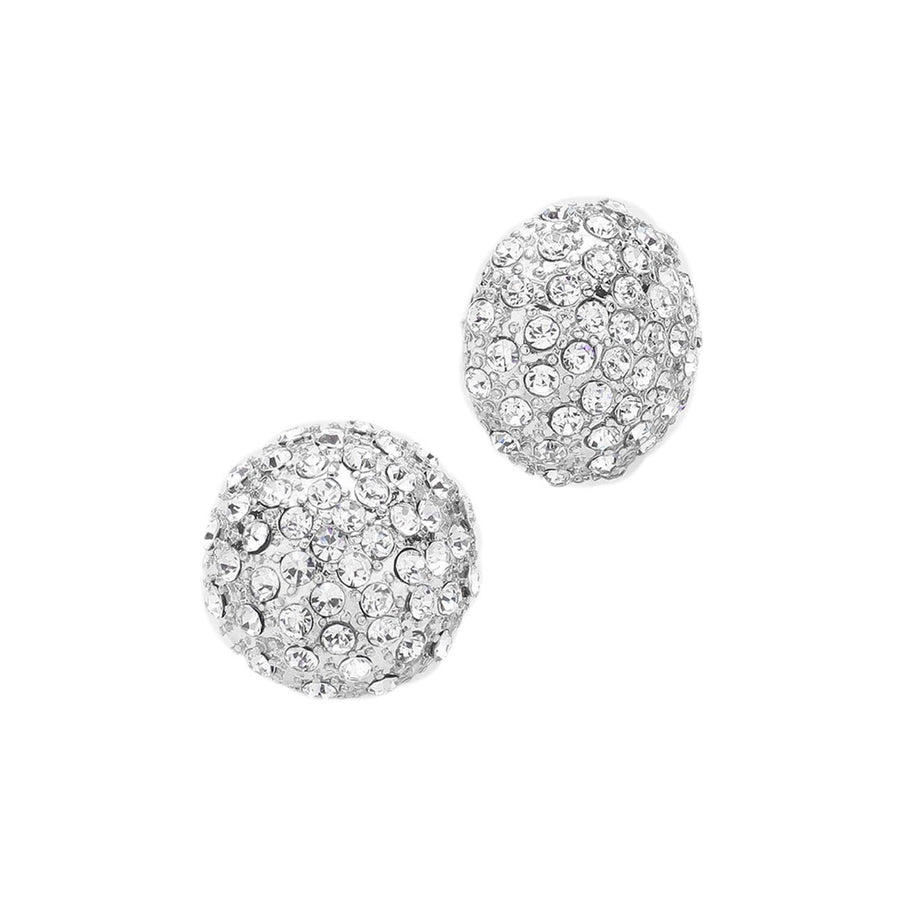 Embellished Multi Color Rhinestone Dome Stud Earrings