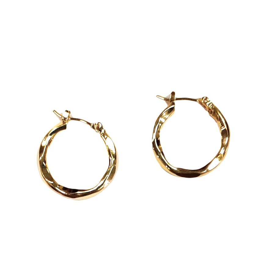 Gold Artistic Hoop Pin Catch Earrings