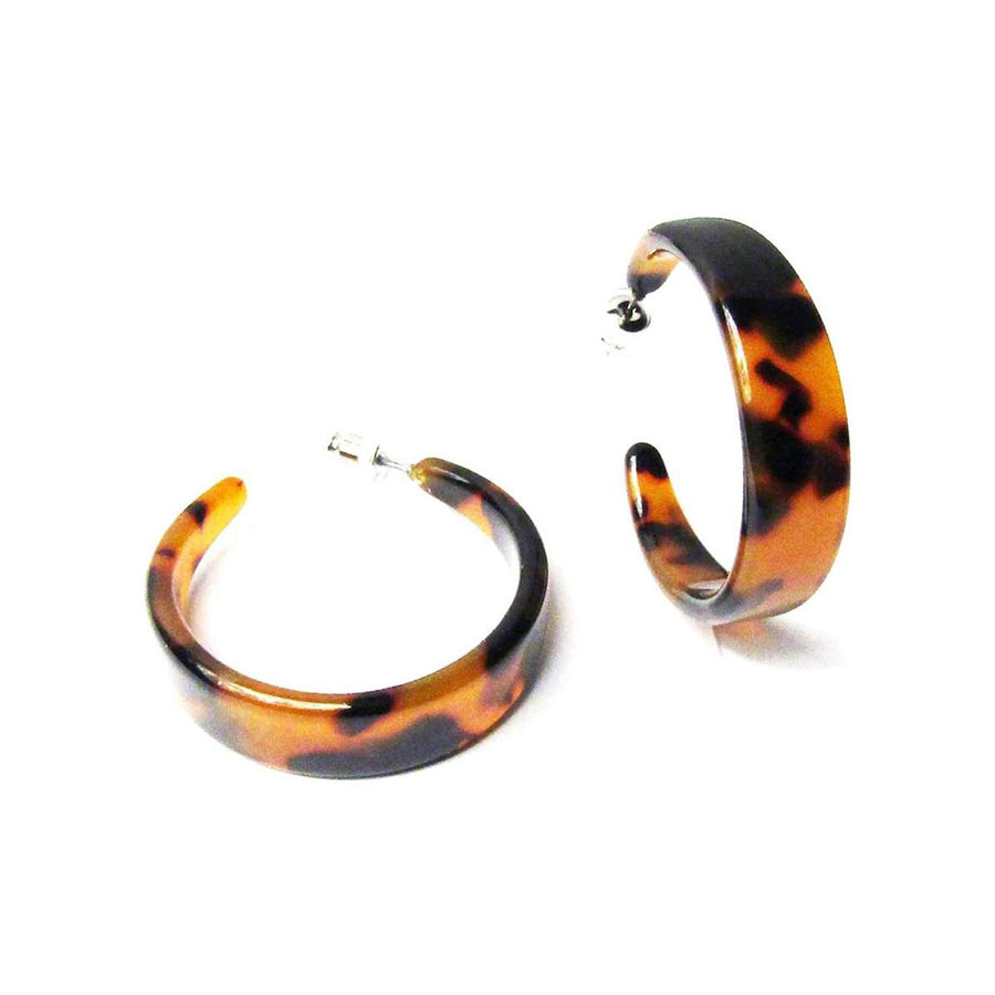 Stunning Tapered Tortoise Hoop earrings