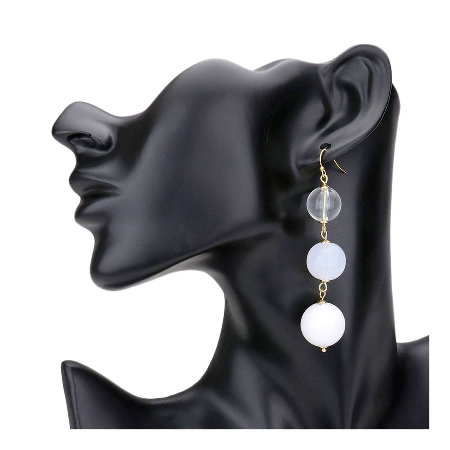 Triple Turquoise Ball Link Dangel Earrings