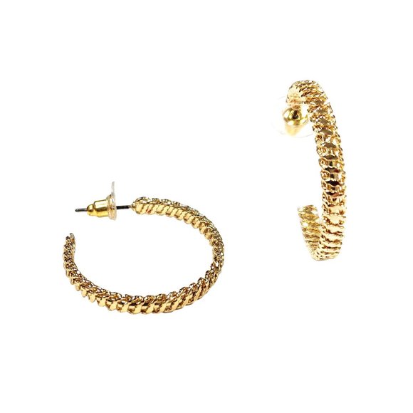 Style Modern Gold Rope Hoop Earrings