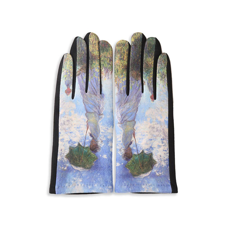 Madame with Parasol Blue Fine Art Print Gloves