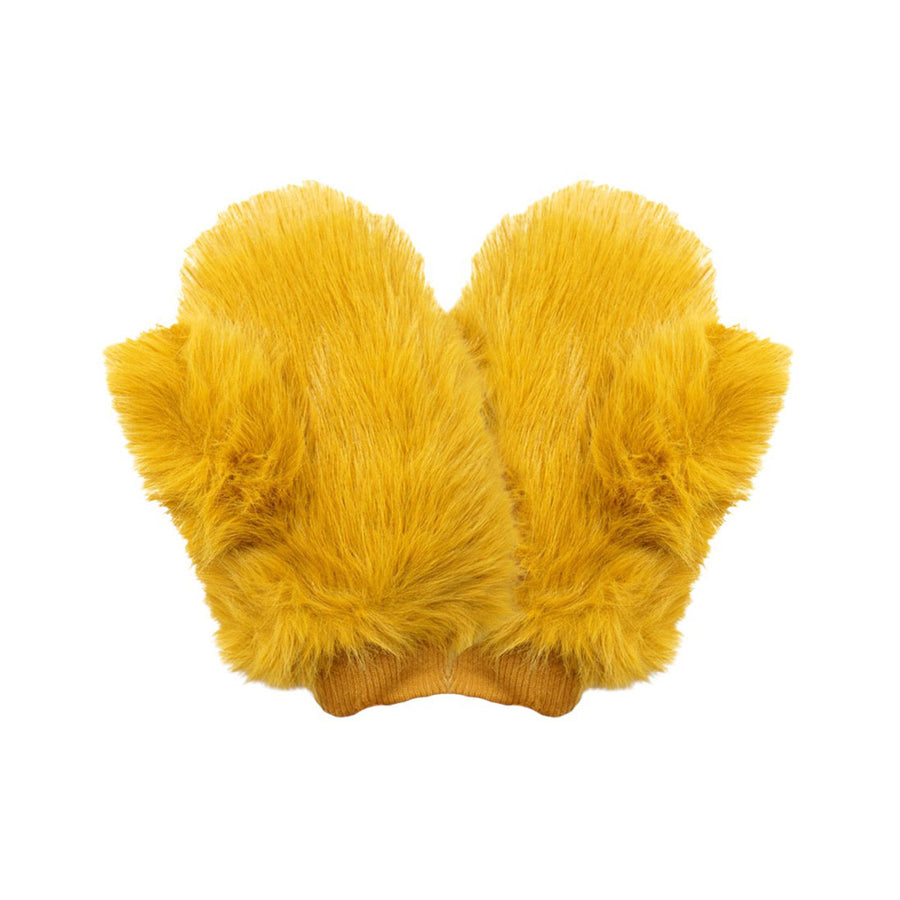 Burgundy Faux Fur Mitten Gloves