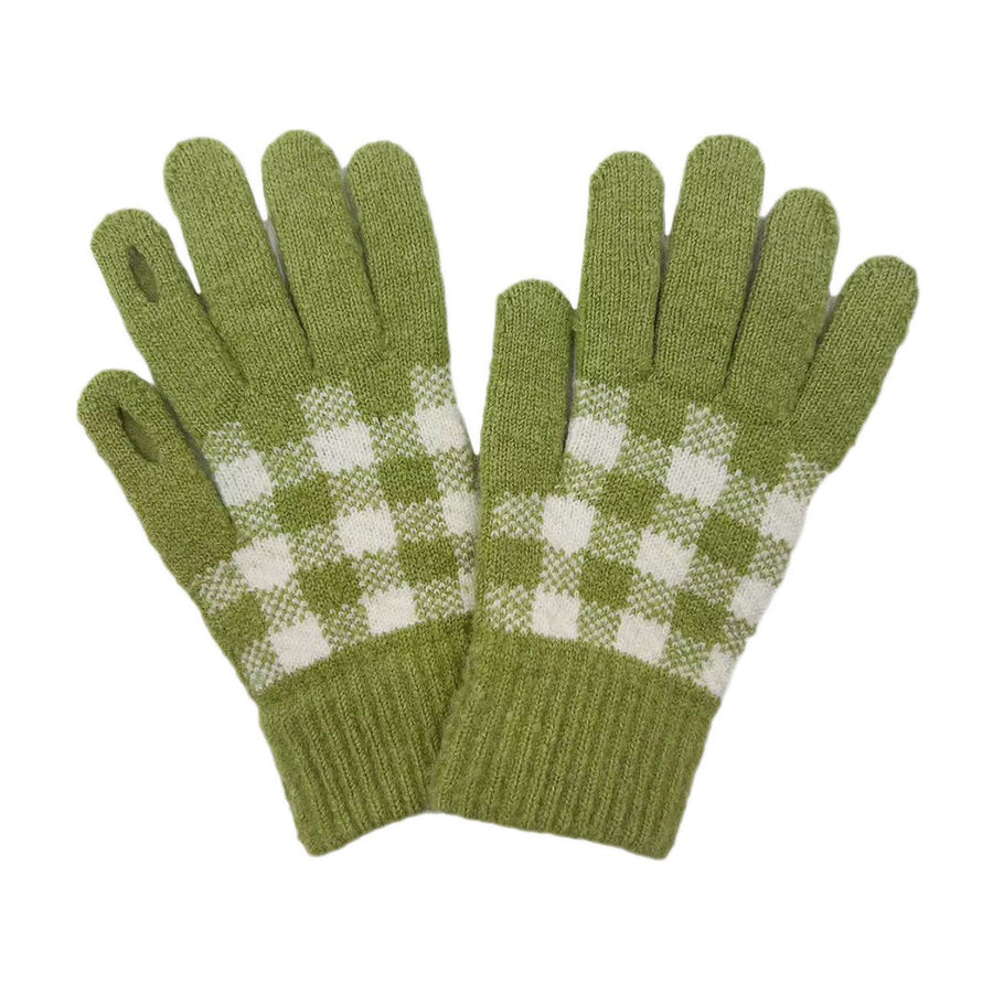 Mustard Buffalo Check Smart Touch Gloves