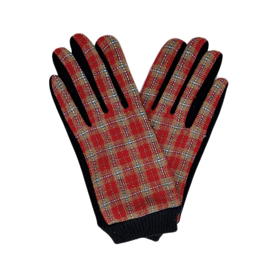 Red Plaid Smart Touch Gloves