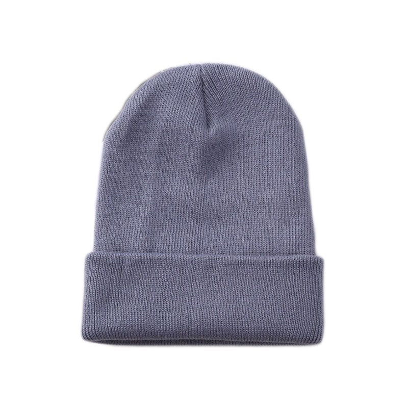 Gray Knit Beanie Hat