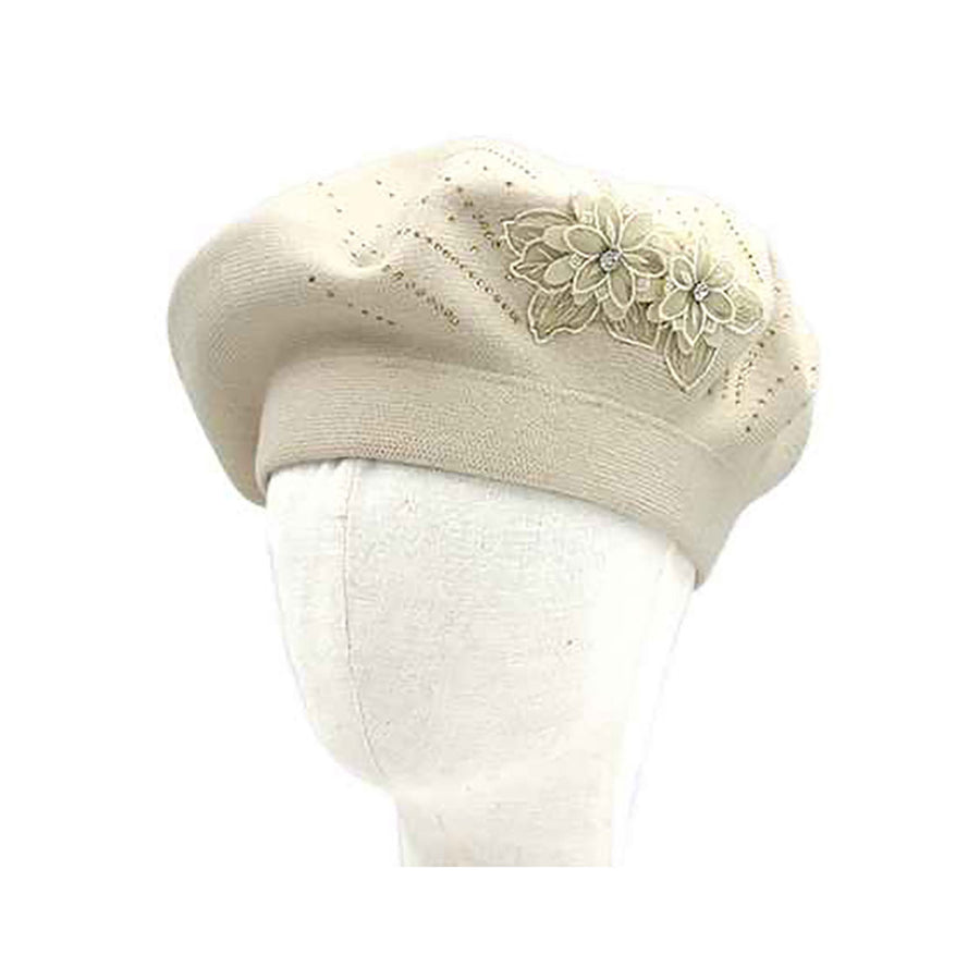 Mustard Floral Applique Accent Winter Beret Hat – TigerLilyBloom™