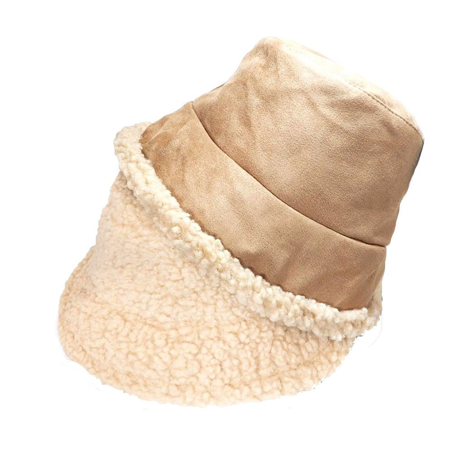 Super Cozy Pink Faux Fur Sherpa Bucket Hat
