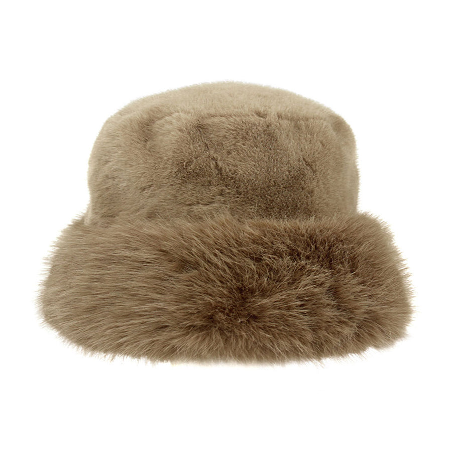 Stylish Burgundy Faux Fur Russian Style Plush Bucket Hat