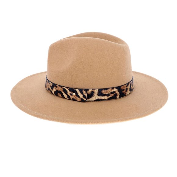 Stylish Cheetah Band Rancher Fedora Hat