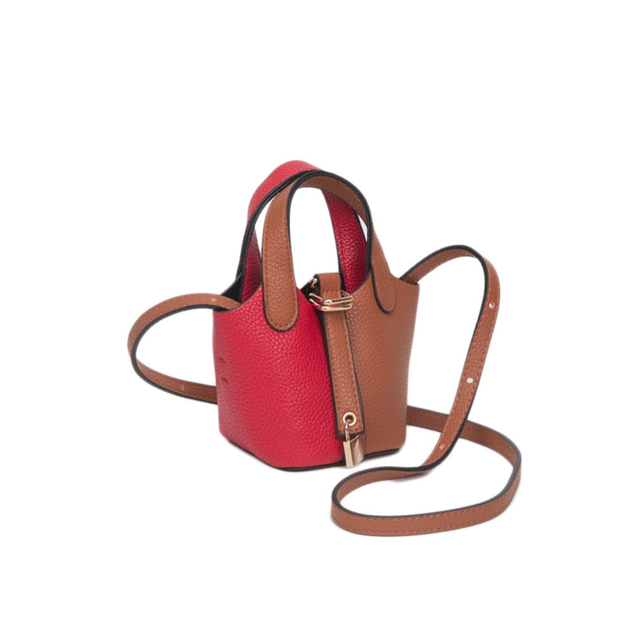 Two Tone Leopard Mini Crossbody Buclet Bag