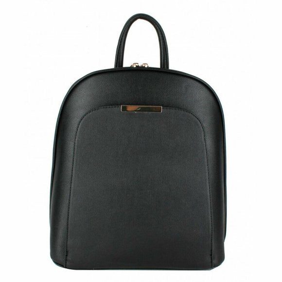 Modernistic Pink Double Zipper Strap Vegan Backpack Bag