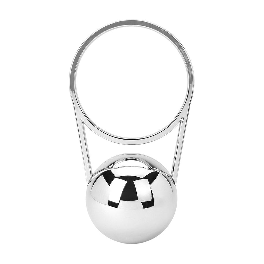 Silver Sculptural Orb Evening Clutch Bag