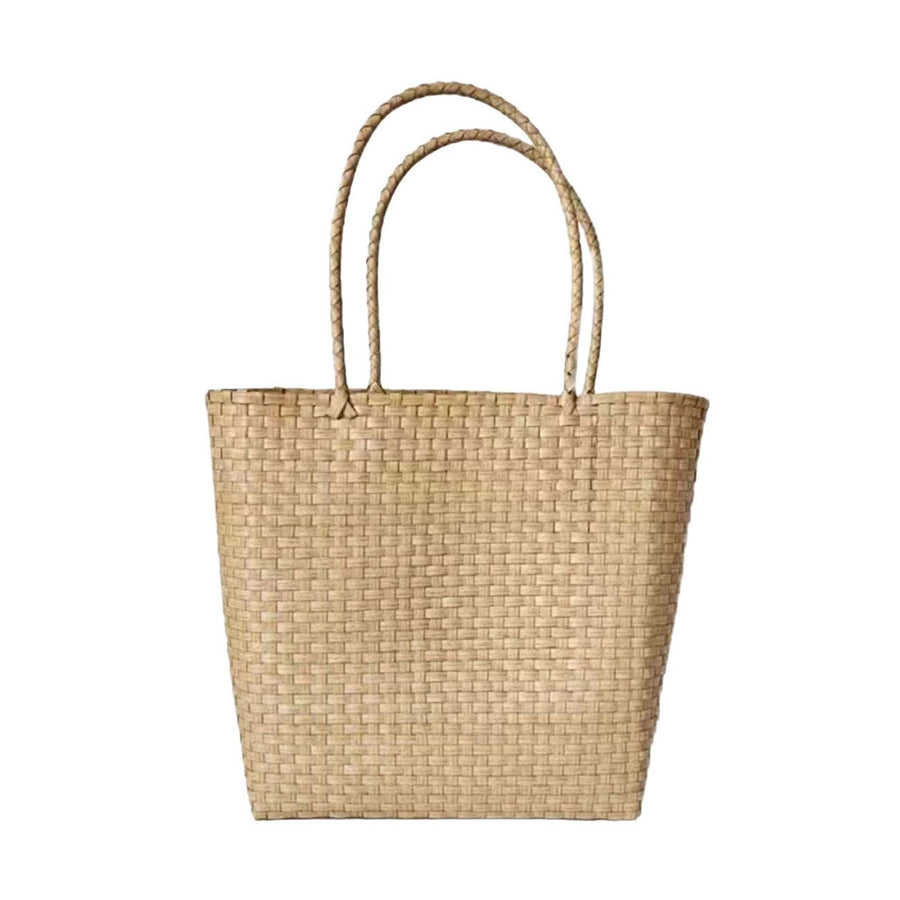 Handmade Green Basket Weave Tote Bag