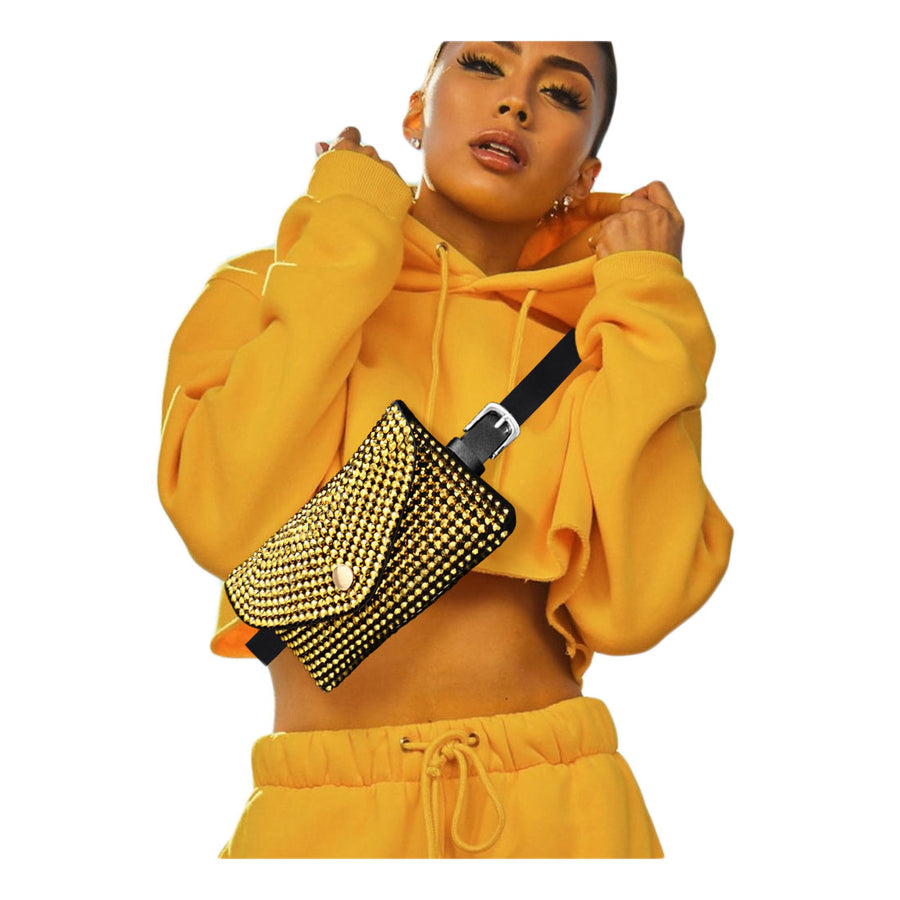 Bling Gold Envelope Belt Bag