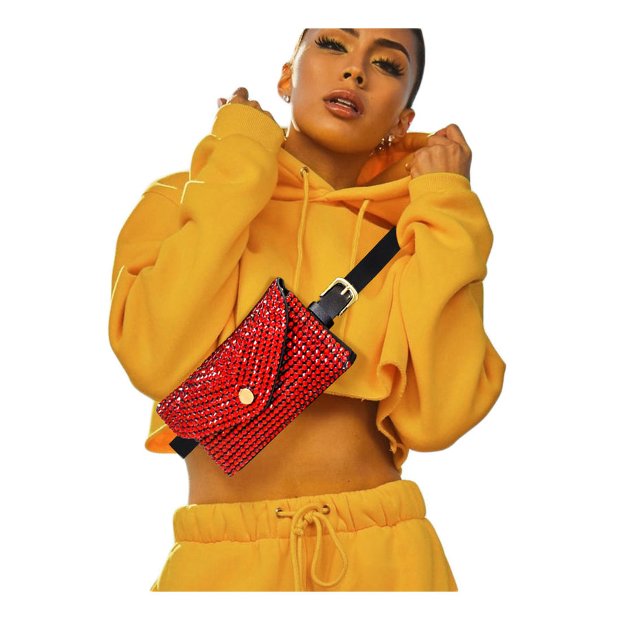 Bling Gold Envelope Belt Bag