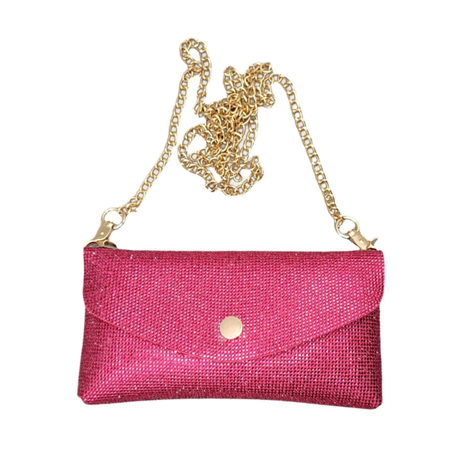 Bling Pink Rhinestone Pave Wallet Clutch Fanny Pack Bag