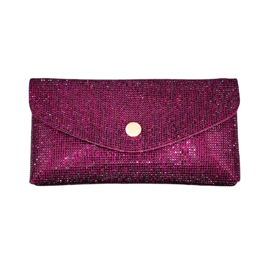 Bling Pink Rhinestone Pave Wallet Clutch Fanny Pack Bag
