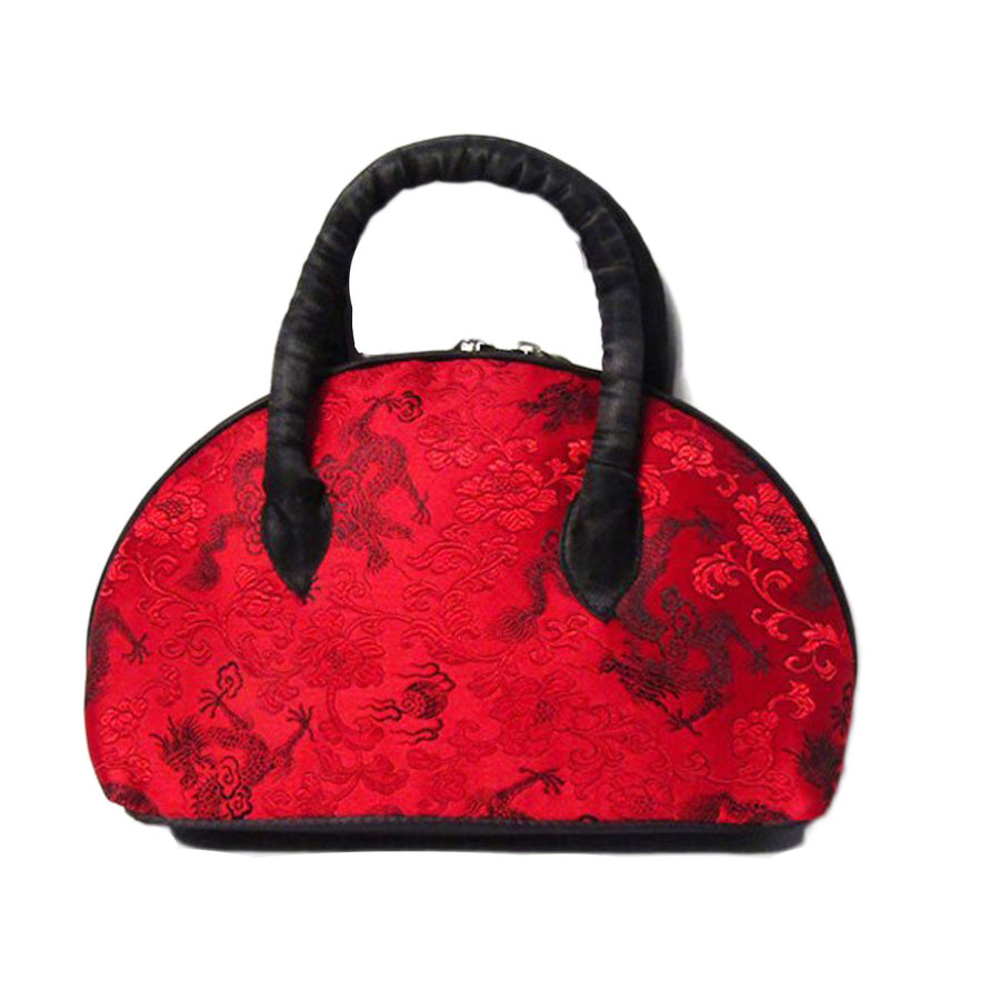 Handmade Red Silk Brocade Bag