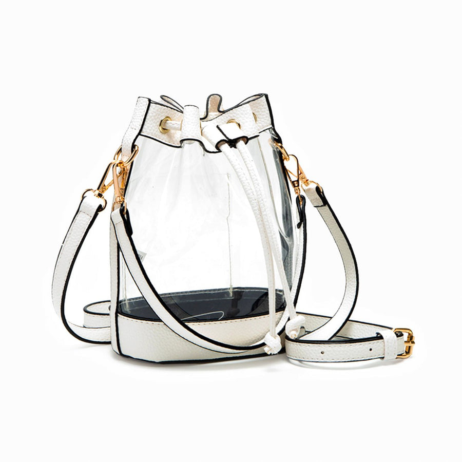 Versatile Transparent Clear Fuchsia Trim Bucket Bag