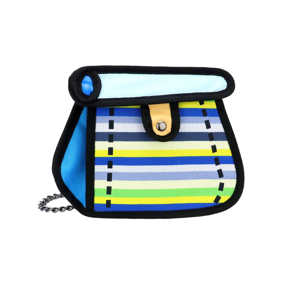 Multi Blue Cartoon 2D Animated Crossbody Bag