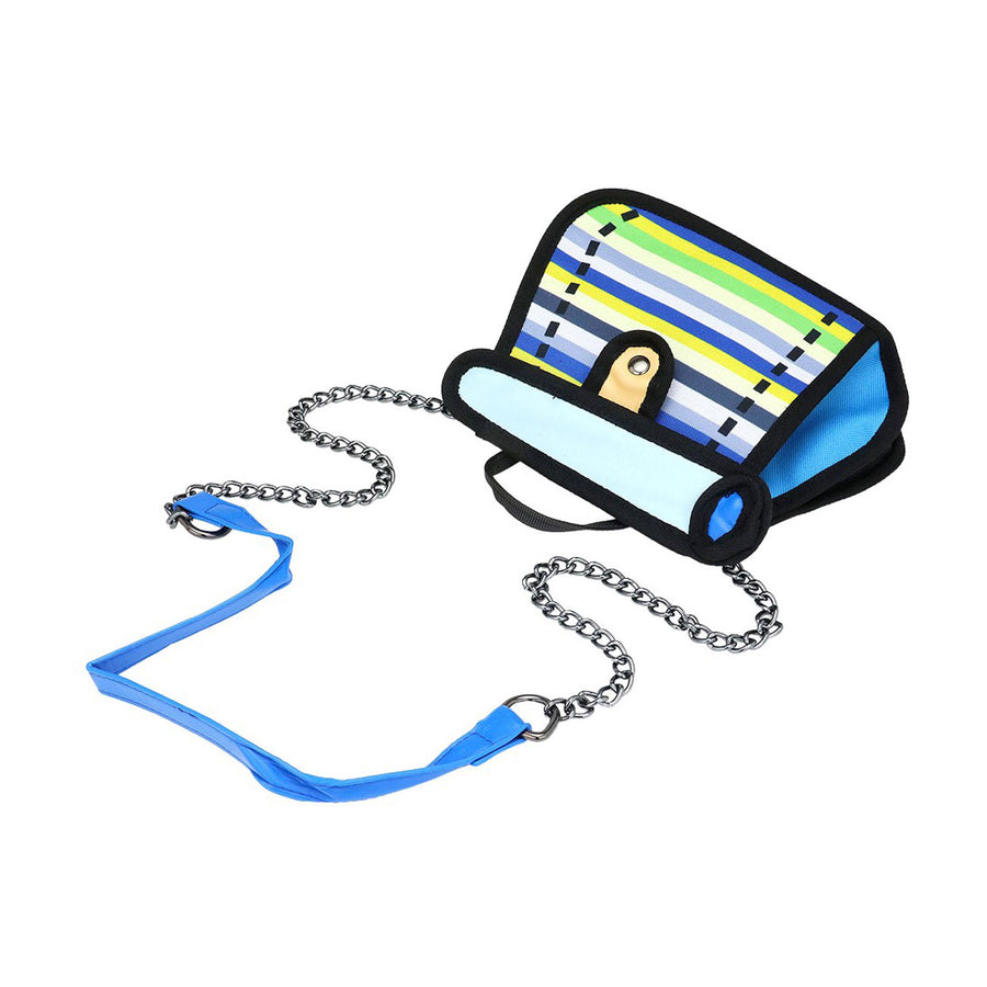 Multi Blue Cartoon 2D Animated Crossbody Bag