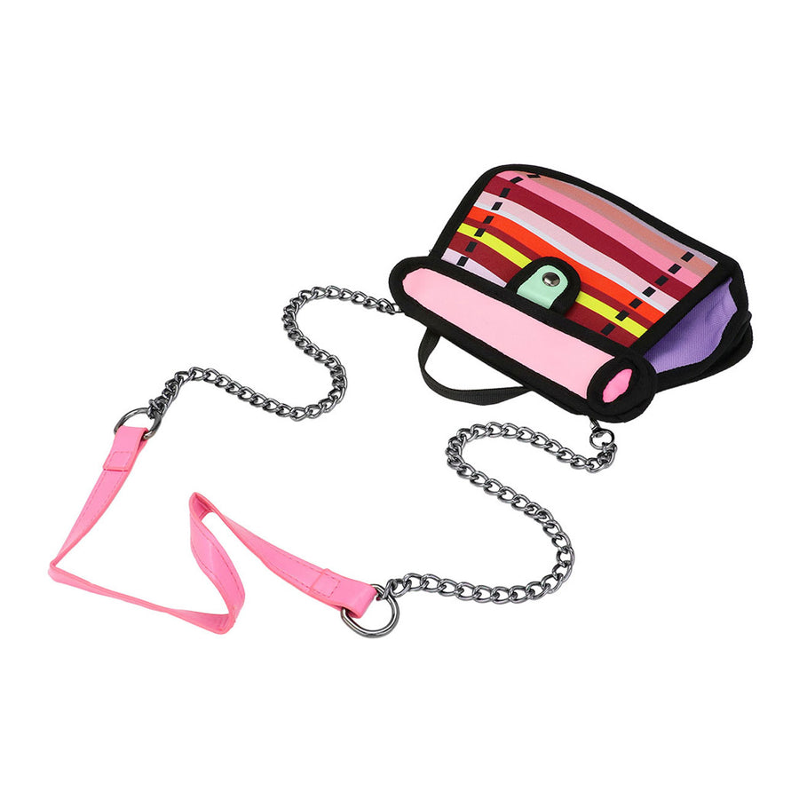 Multi Pink Cartoon 2D Animated Crossbody Bag