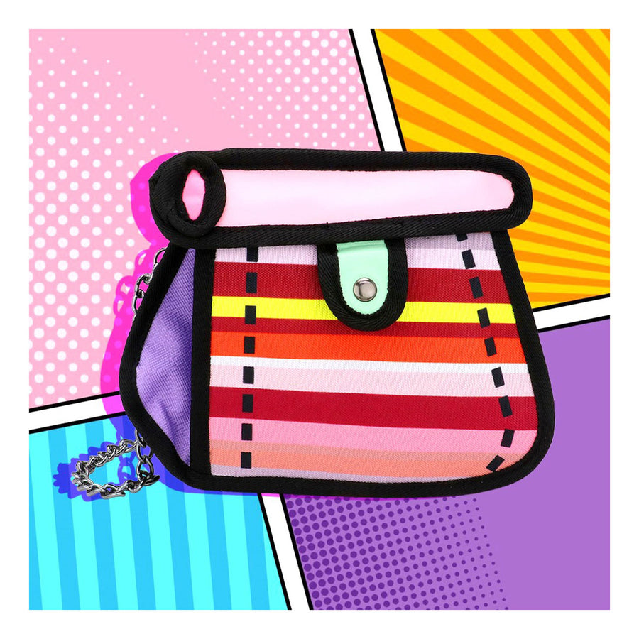 Multi Pink Cartoon 2D Animated Crossbody Bag