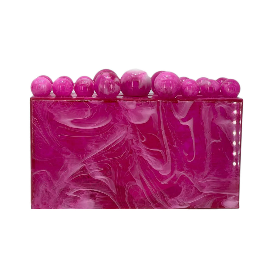 Unique Pink Marble Minaudiere Evening Case Bag