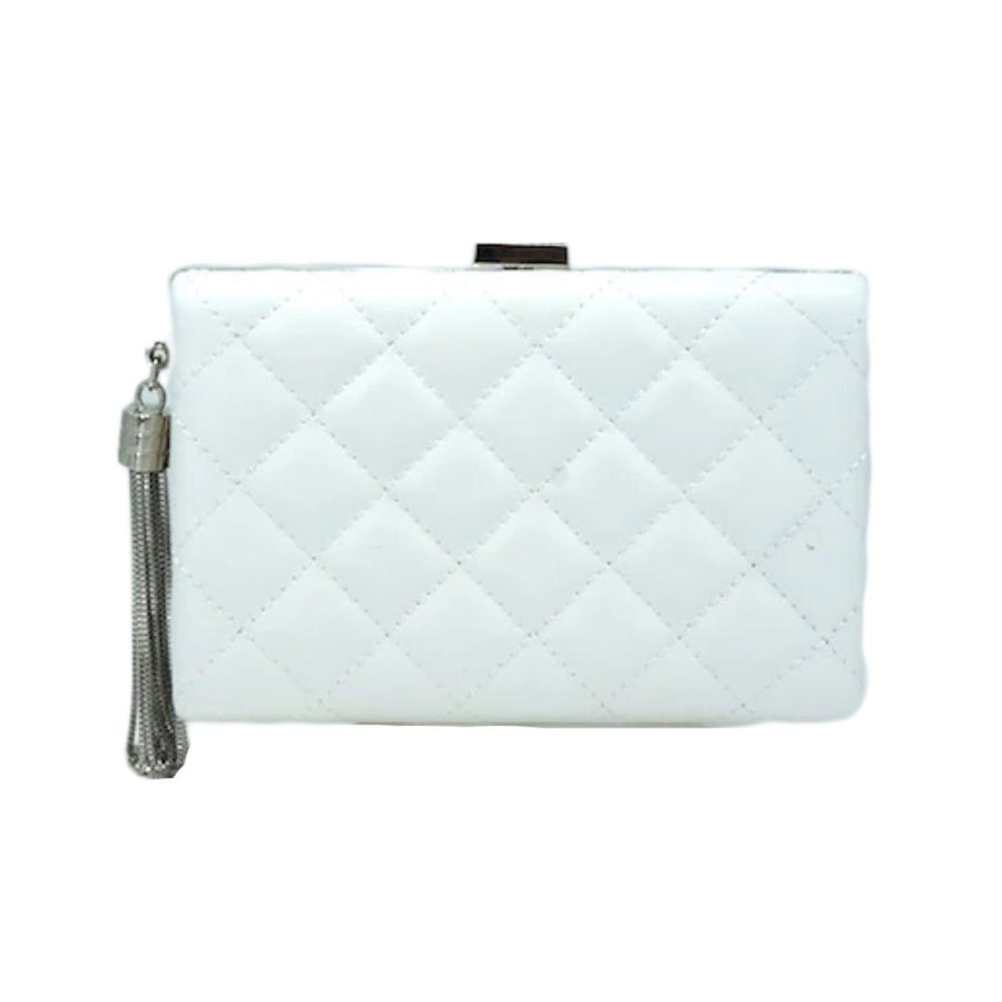 Stunning Fuchsia Quilted Tassel Chain Clutch Bag