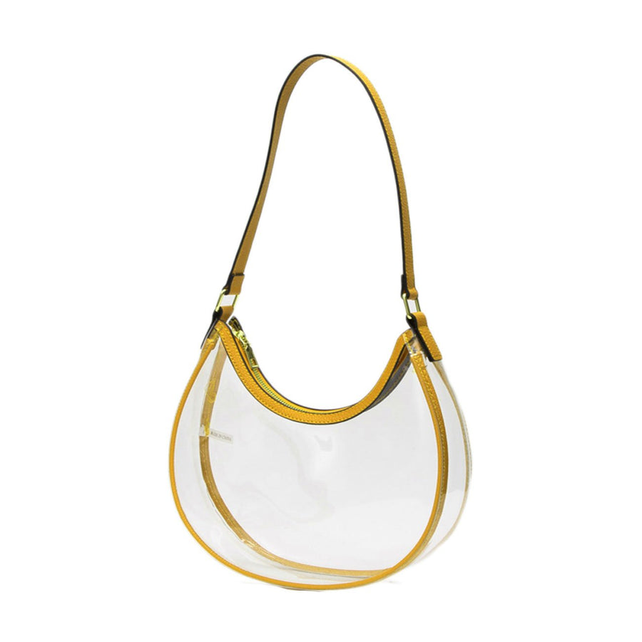 Dazzling Transparent Mustard Trim Hobo Shoulder Bag