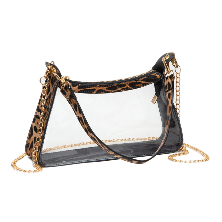 Style Transparent Black Trim Baguette Crossbody Bag