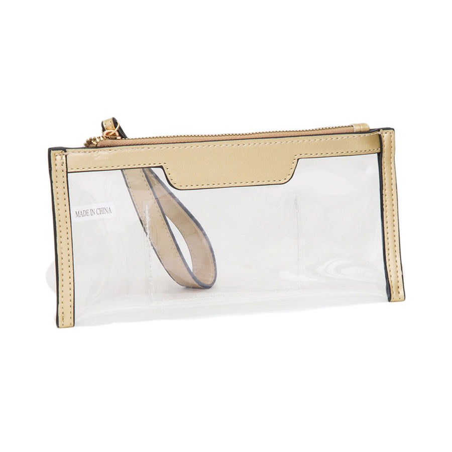 Leopard Transparent Flap Wristlet Pouch Clutch Bag