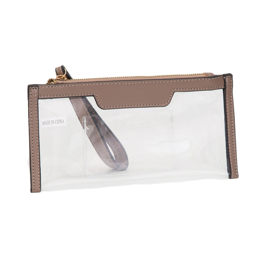 Leopard Transparent Flap Wristlet Pouch Clutch Bag