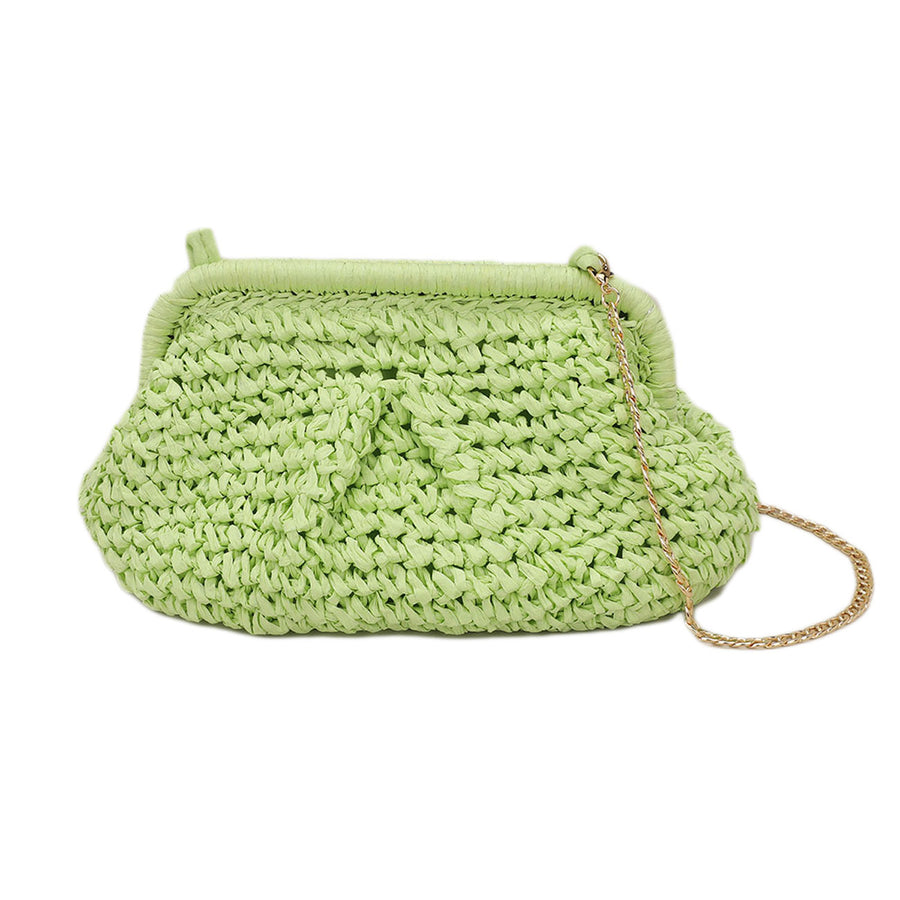 Woven Raffia Dumpling Cloud Clutch Bag (Copy)