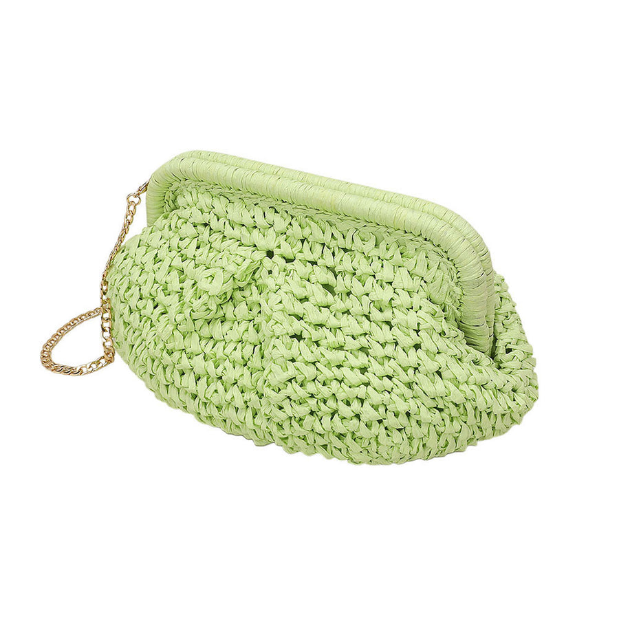 Woven Raffia Dumpling Cloud Clutch Bag (Copy)