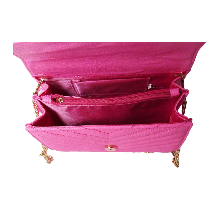 Pink Chain Clutch Bag
