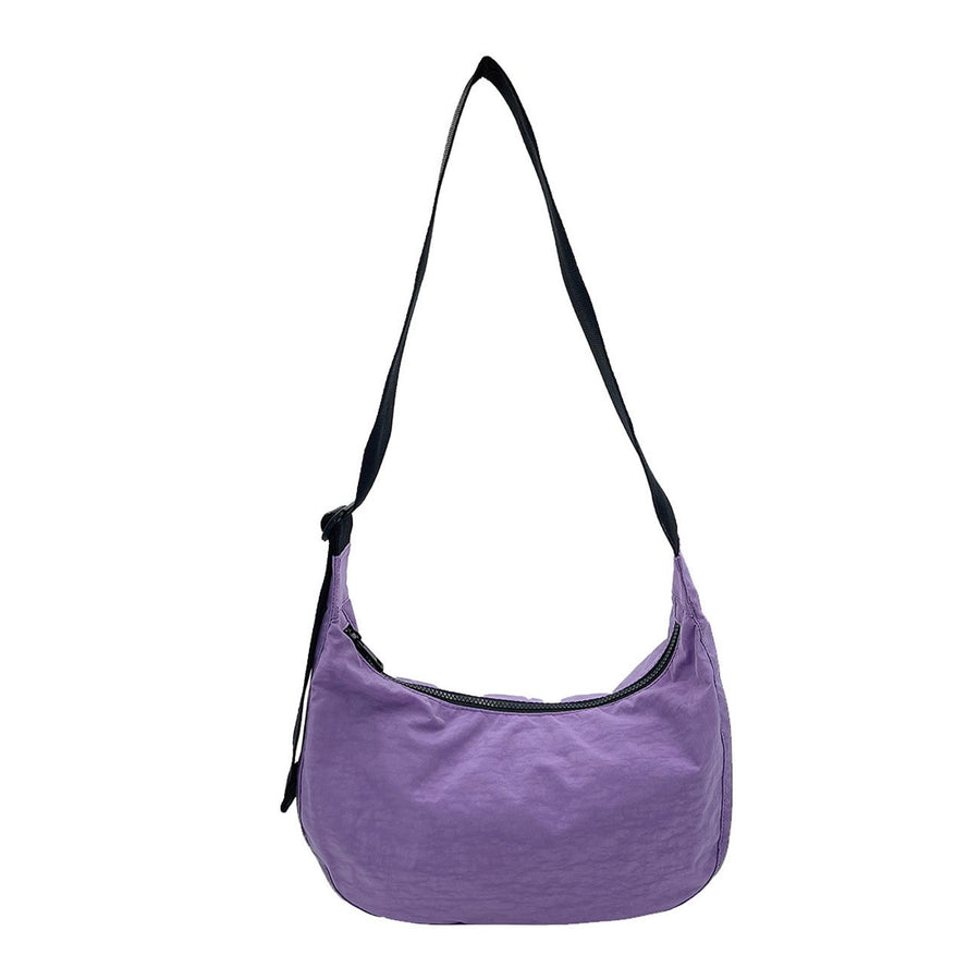 Stylish Lavender Crescent Crossbody Bag