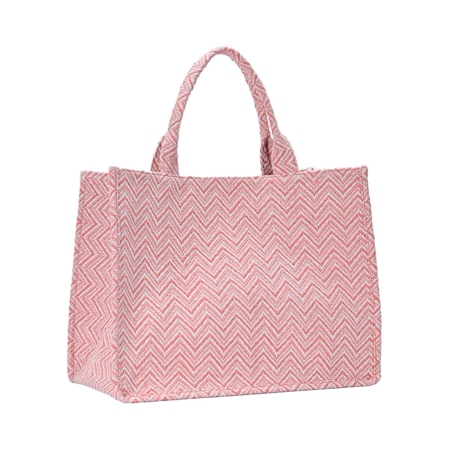 Stylish Pink Multi Floral Patchwork Crochet Tote Bag