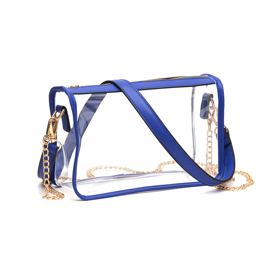 Versatile Transparent Clear Mustard Trim Crossbody Bag