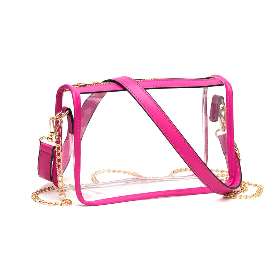 Versatile Transparent Clear Mustard Trim Crossbody Bag