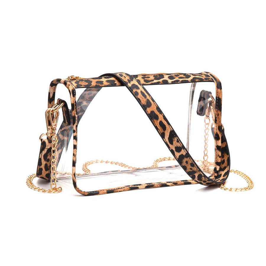 Versatile Transparent Clear Mustard Trim Crossbody Bag