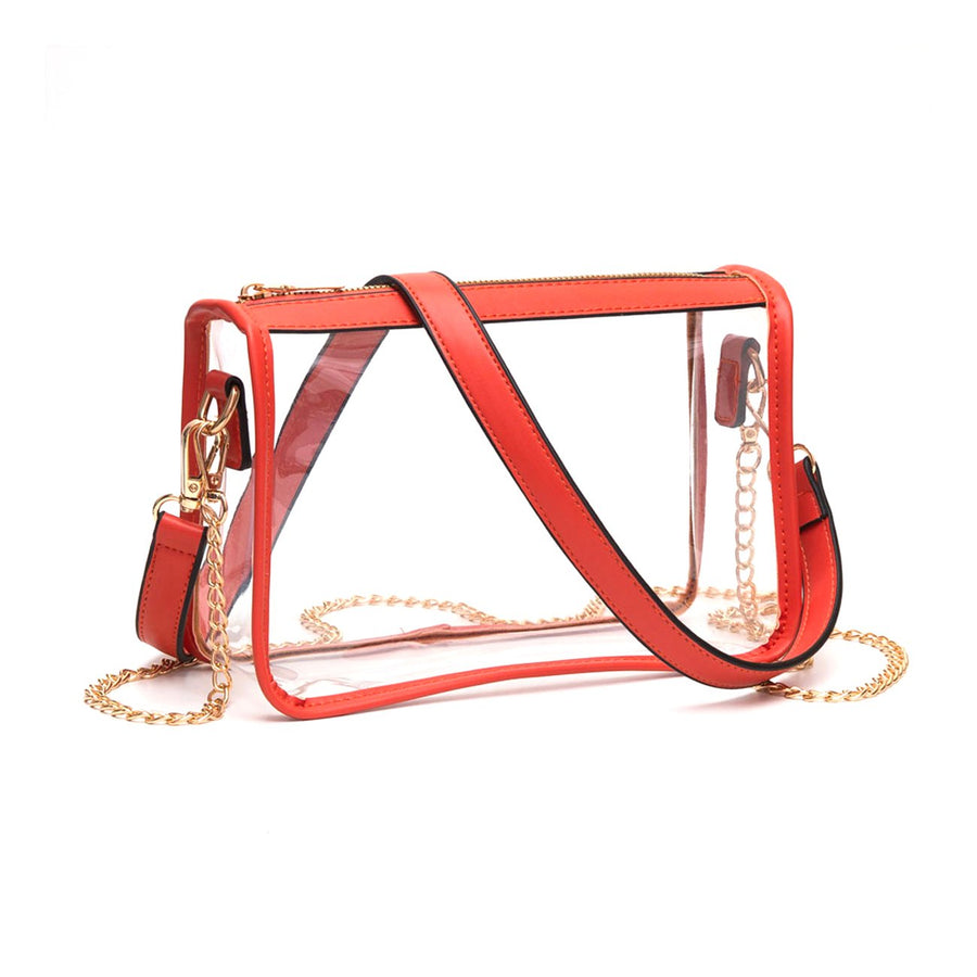 Versatile Transparent Clear Mustard Trim Crossbody Bag