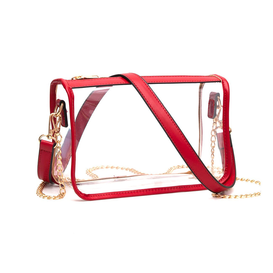 Versatile Transparent Clear Mustard Trim Crossbody Bag